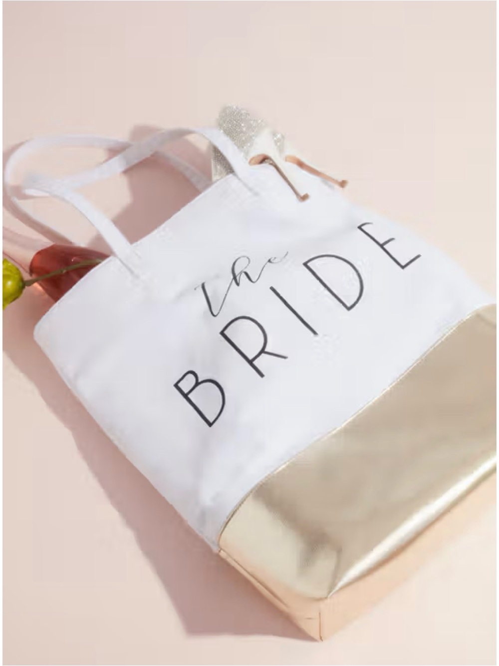 Bride Tote Bag with Gold Base